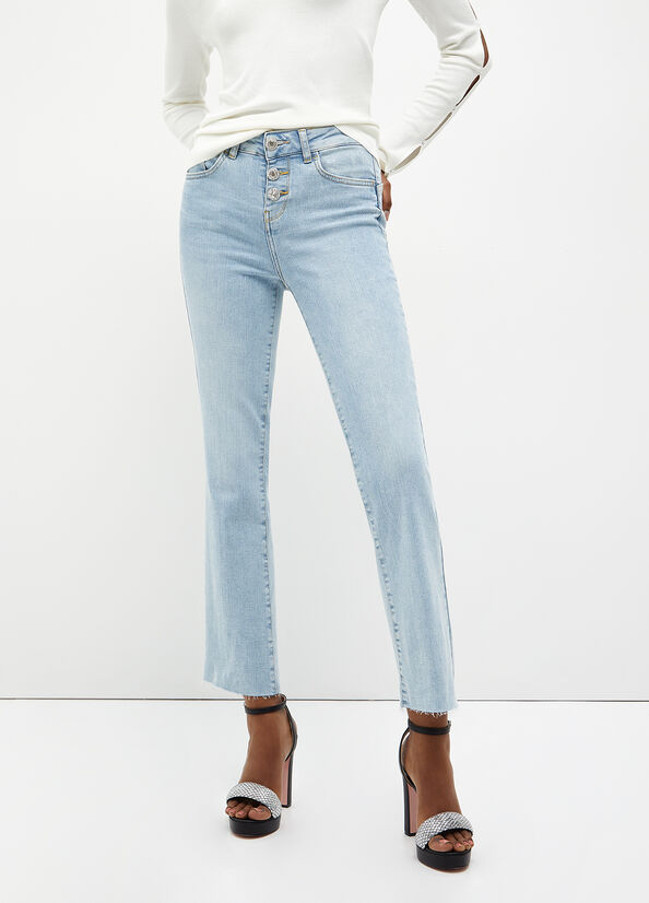 Liu Jo Cropped Bottom Up Straight Jeans Dames Lichtblauw | JNP-826749