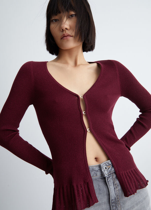 Liu Jo Eco-Friendly Cardigan Truien Dames Donkerrood | EUQ-365089