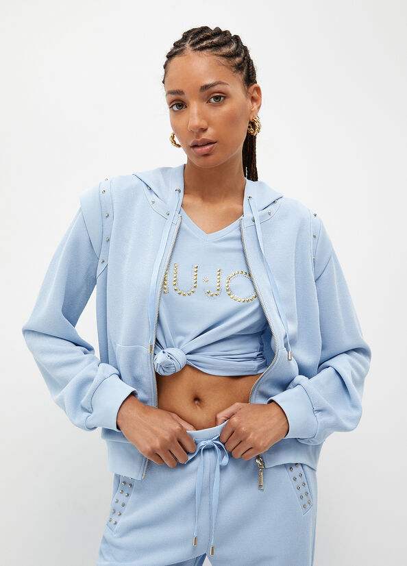 Liu Jo Eco-Friendly With Studs Sweatshirts Dames Lichtblauw | UWM-389601