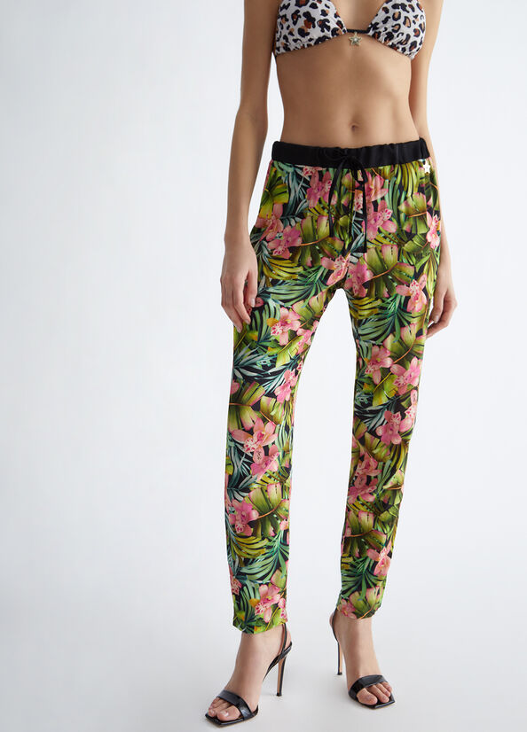 Liu Jo Floral Broek Dames Groen | XQN-791528