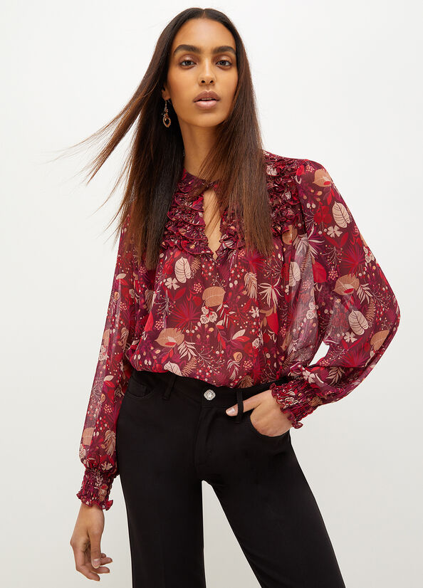 Liu Jo Floral Crepon Blouse Overhemd Dames Roze | LAZ-863714