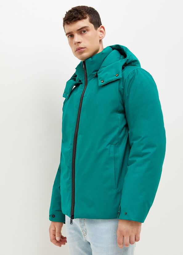 Liu Jo Gewatteerd With Hood Jassen Heren Turquoise | KOS-423679