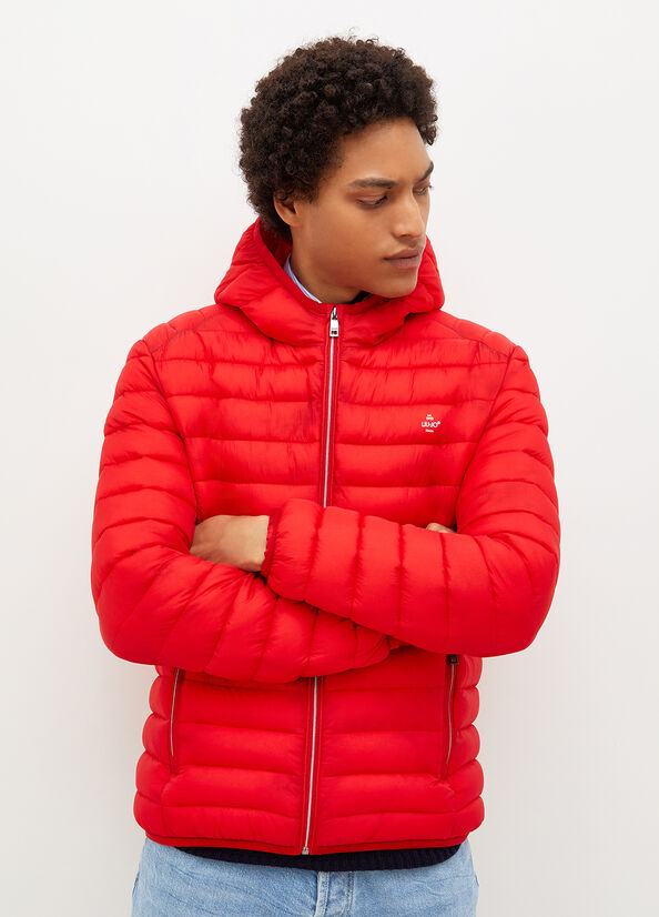 Liu Jo Gewatteerd With Hood Jassen Heren Rood | MZW-490761