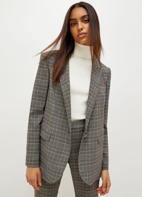 Liu Jo Glen Plaid Blazer Jassen Dames Grijs | WRK-163059