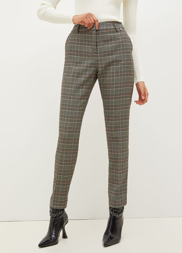 Liu Jo Glen Plaid Cigarette Broek Dames Grijs | VIL-512064