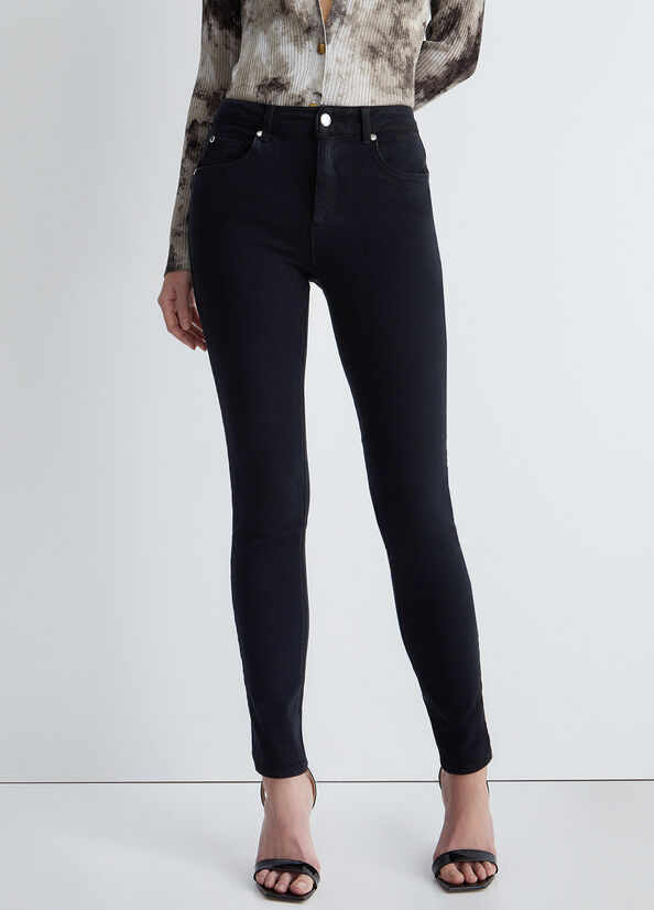 Liu Jo High-Waisted Bottom Up Broek Dames Zwart | KEG-401569