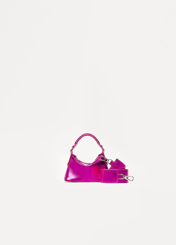 Liu Jo Laminated Leren Micro Hobo Crossbodytassen Dames Fuchsie | PEI-645809