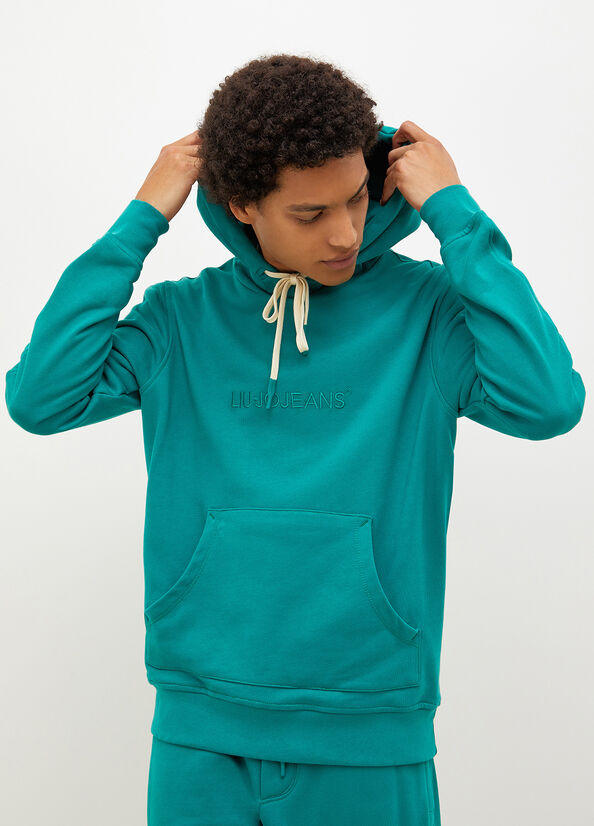 Liu Jo Logo Hoodie Truien Heren Groen | WHK-479518