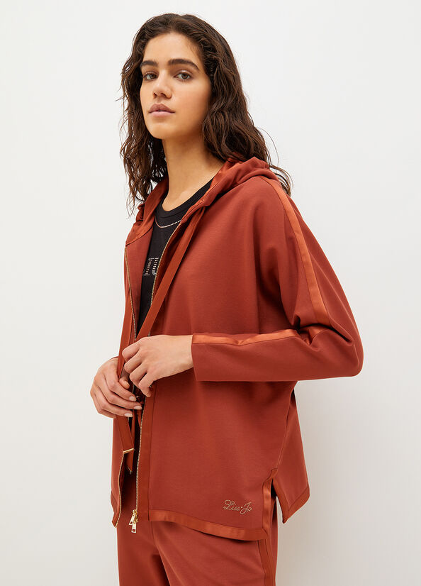 Liu Jo Met Capuchon With Zip Sweatshirts Dames Rood | KAF-625318