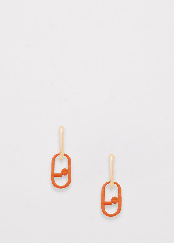 Liu Jo Pendant Earrings With Monogram Sieraden Dames Oranje | CSI-978624