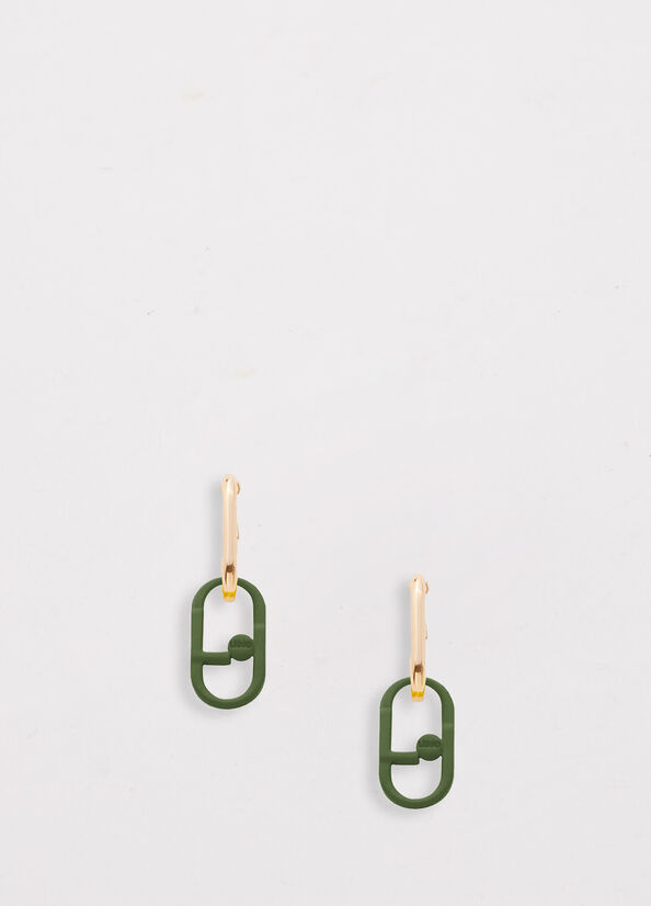 Liu Jo Pendant Earrings With Monogram Sieraden Dames Groen | YCN-518694