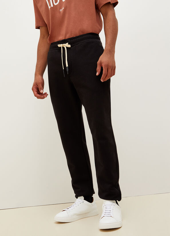 Liu Jo Pure Katoenen Joggers Broek Heren Zwart | UAM-360487