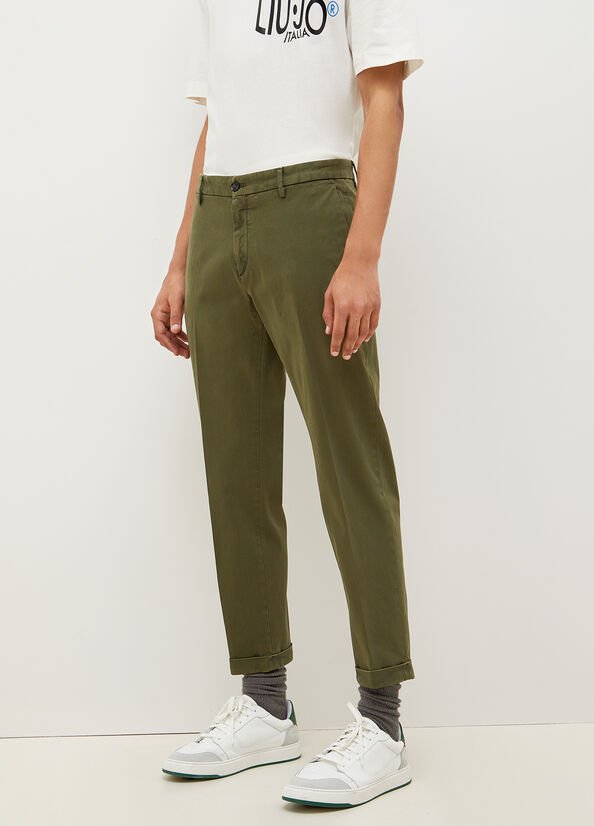 Liu Jo Regular Fit Chinos Broek Heren Groen | QVS-680715