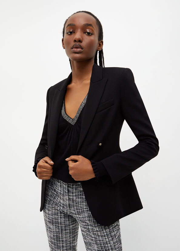 Liu Jo Stretch Blazer Jassen Dames Zwart | JIQ-509213