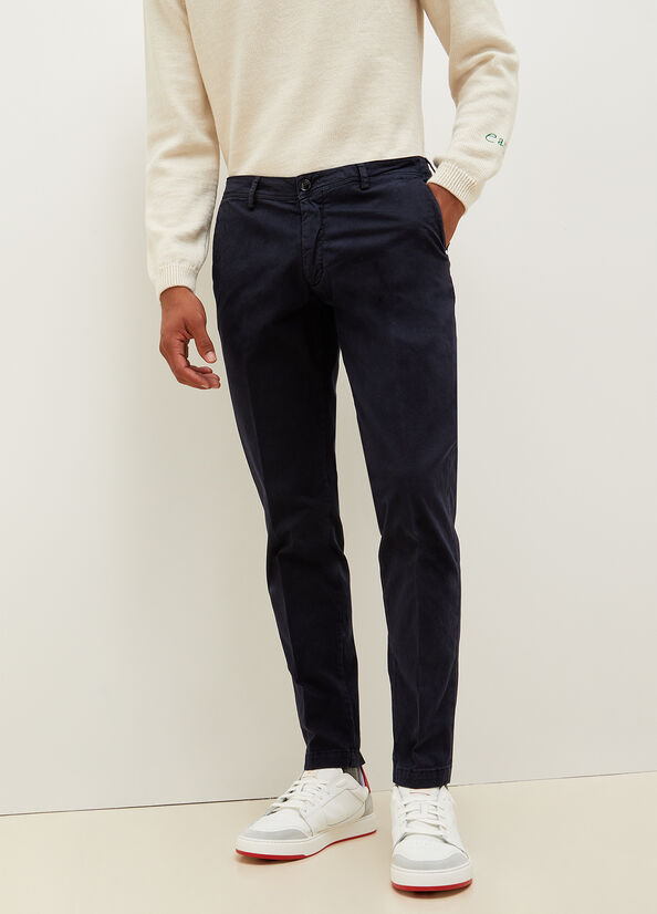 Liu Jo Super Slim Chino Broek Heren Donkerblauw | TQK-046329