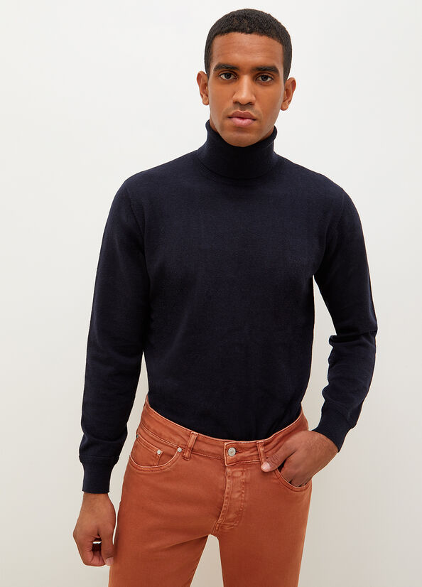 Liu Jo Turtleneck In Katoenen Truien Heren Donkerblauw | NVK-048951