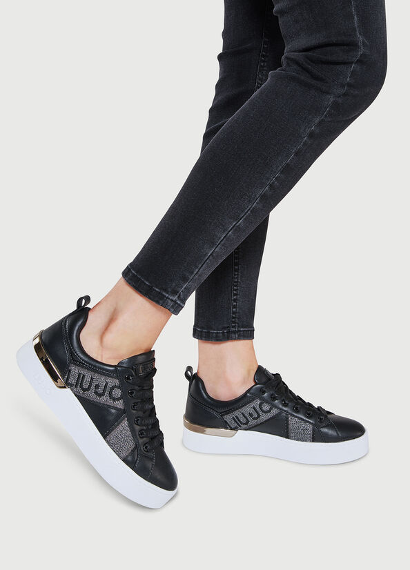 Liu Jo With Jacquard Detail Sneakers Dames Zwart | FLP-765408