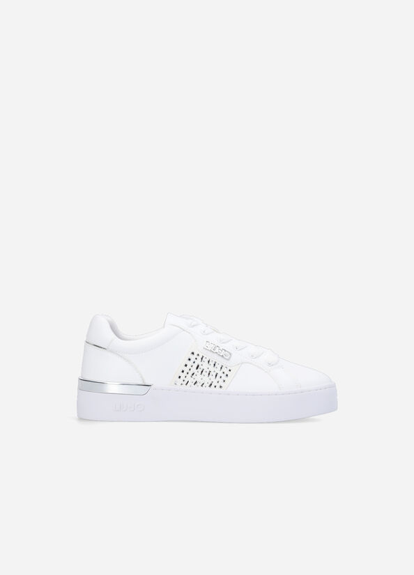 Liu Jo With Jewel Appliqués Sneakers Dames Wit | RMW-672413