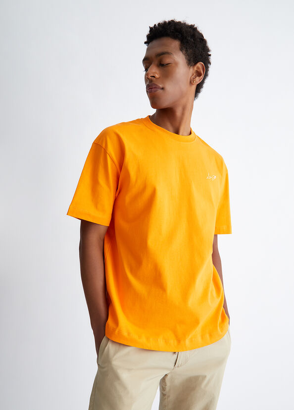 Liu Jo With Logo T-shirts Heren Oranje | XYJ-985420