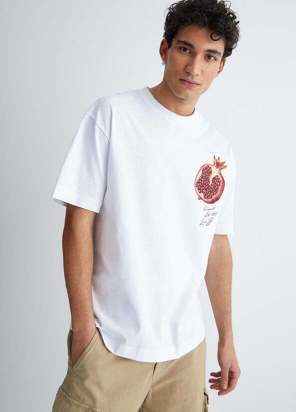 Liu Jo With Pomegranate T-shirts Heren Wit | EGM-160435